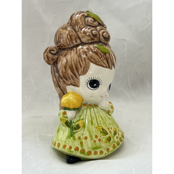 Josef Originals November Birthday Girl Figurine Big Eyes Green Dress - Picture 5 of 6